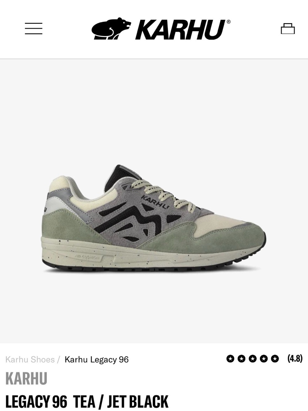 Karhu Legacy 96 Men's Sneakers in Tea Green / Jet Black